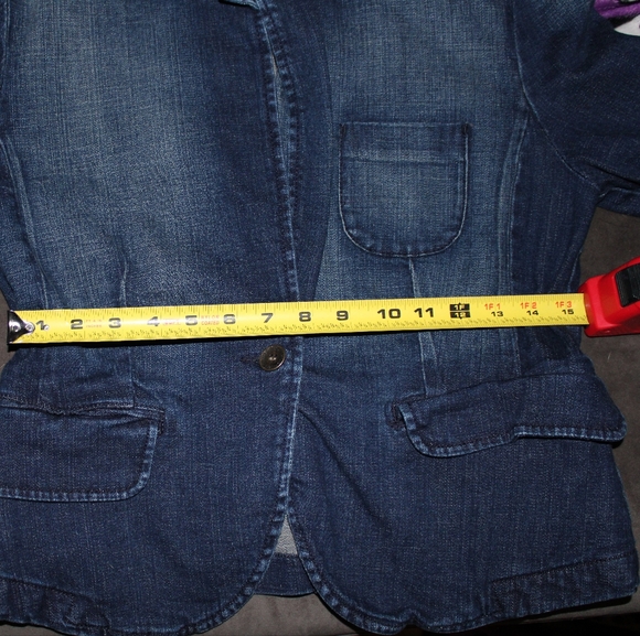 Jessica Simpson cropped jean jacket juniors size Large - Picture 6 of 6